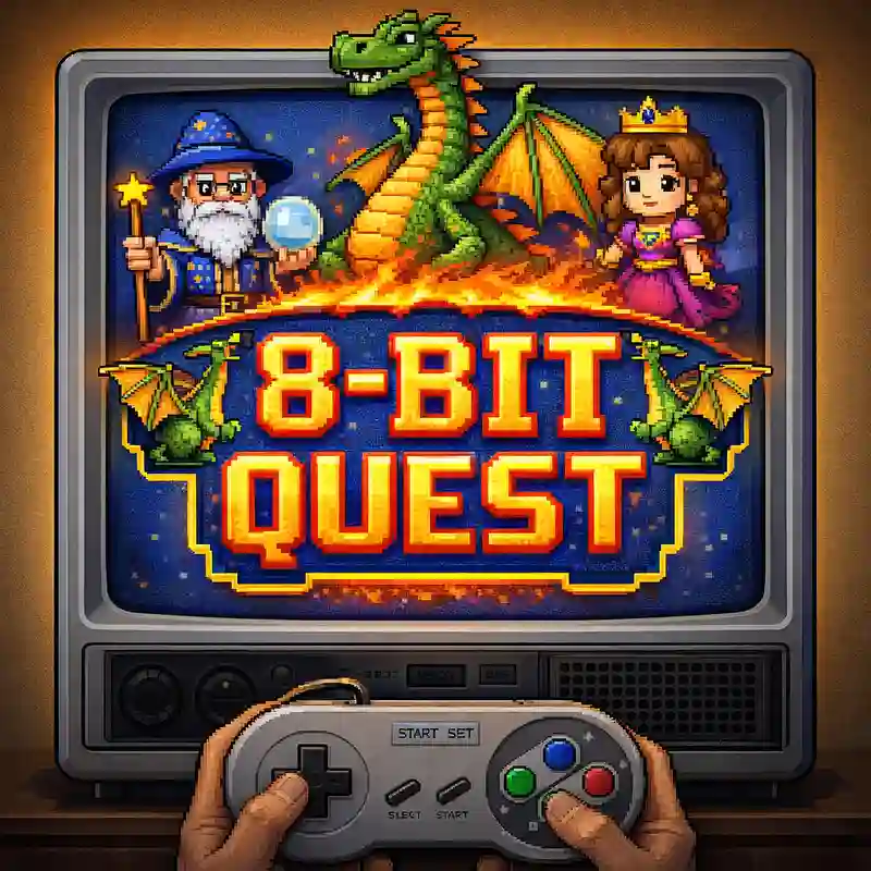 8-Bit Quest Slot Game Logo